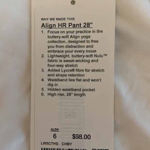 Lululemon Align HR Pant 28” Leggings CHBY - Picture 6 of 6